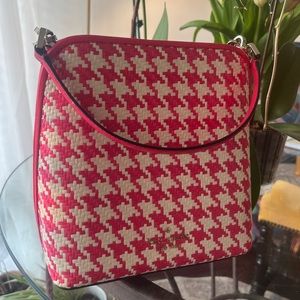 Kate Spade Darcy Small Bucket Bag Pink and White